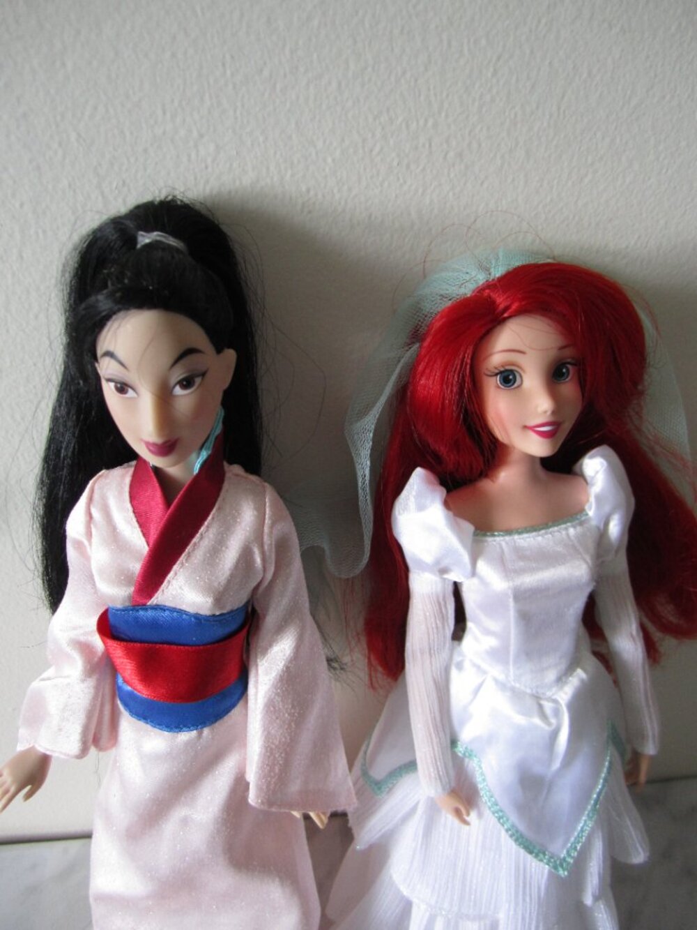 Disney Princess Dolls Lot - Mulan & Ariel Wedding Dress